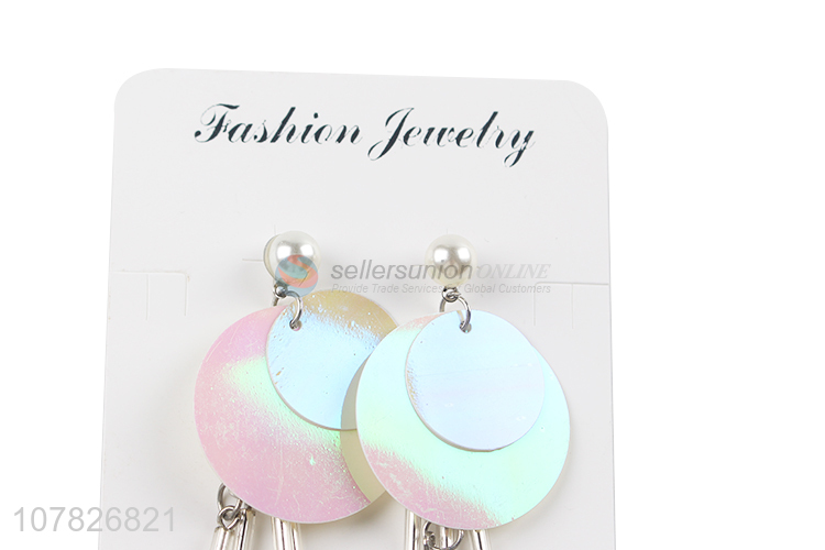 Hot Selling Plastic Sequins Earring Dangle Earrings