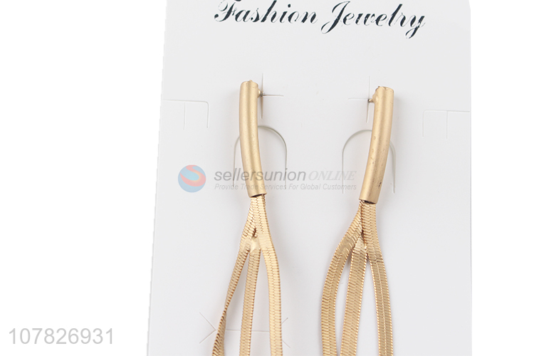 New Arrival Long Metal Tassel Earring Ladies Dangle Earrings