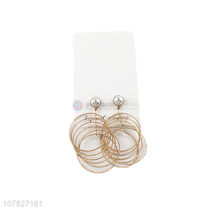 Creative Design Metal Hoops Pendant Dangle Earrings For Women