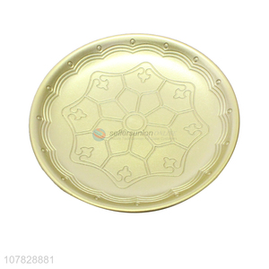 New product round gold serving plates hotel restaurant snacks plate