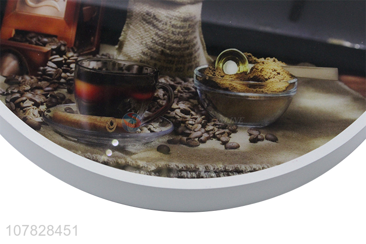 High grade round mdf table tray coffe cup seving tray for cafe