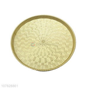 Wholesale round gold serving plates fruit plate for wedding decoration