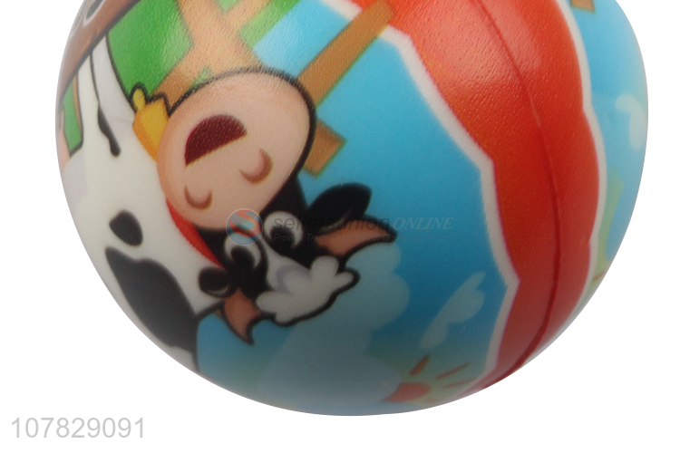 China Manufacture Pu Ball Cartoon Cow Pattern Toy Ball