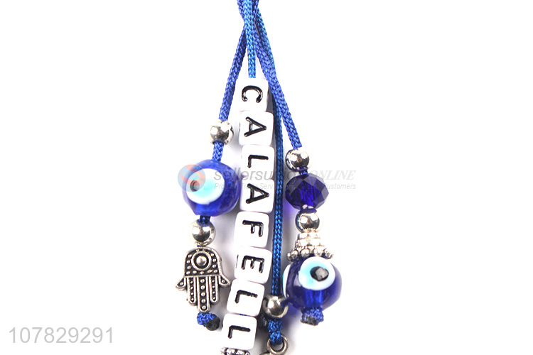 New arrival blue bead chain keychain pendant decoration