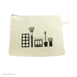 Yiwu wholesale white canvas bag portable cosmetic bag