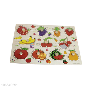 Good quality children educational toy wooden fruit puzzle for toddler