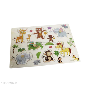 Most popular intelligent toy wooden animal jigsaw puzzle for children