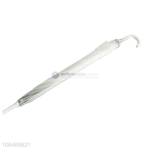 High quality white long handle umbrella waterproof single umbrella