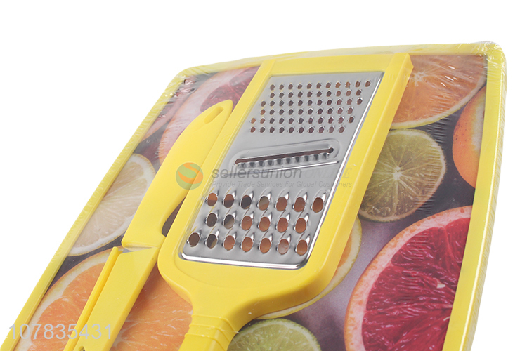 Wholesale food grade plastic cutting board set with fruit knife and grater