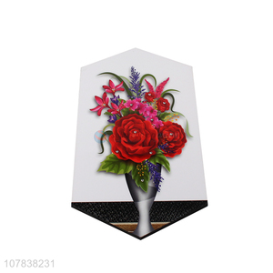 Online wholesale hexagonal flower painting for restaurant decoration