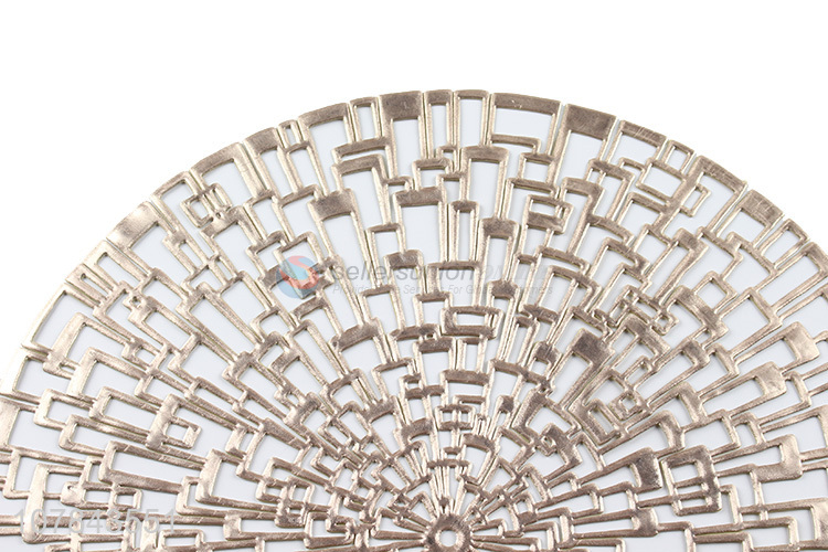 China export silver round hollow dining table insulate placemat