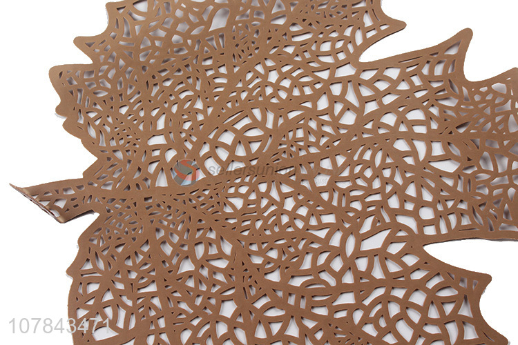 New creative brown maple leaf cup mat dining placemat