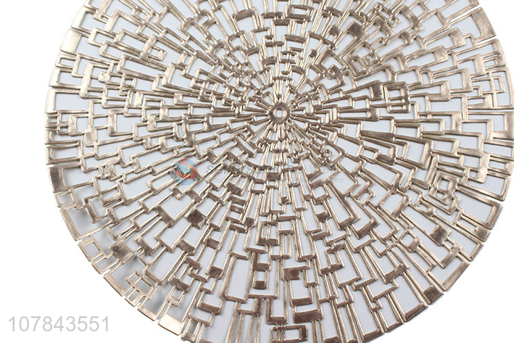 China export silver round hollow dining table insulate placemat