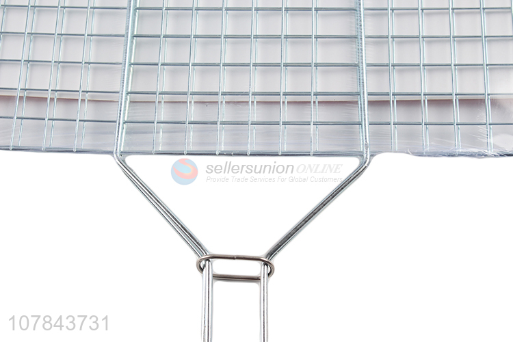 Newest wholesale chrome-plated iron bbq fish grill net