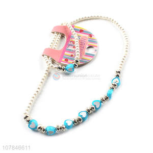 Good Sale Heart Shaped Beaded Necklace Bracelet Set