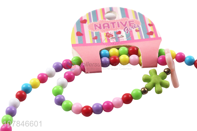 Hot Selling Plastic Beaded Necklace Bracelet For Kids