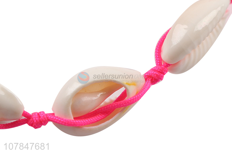 Popular products pink hand woven shells bracelet with high quality
