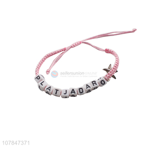 High quality pink hand woven bracelet jewelry for women