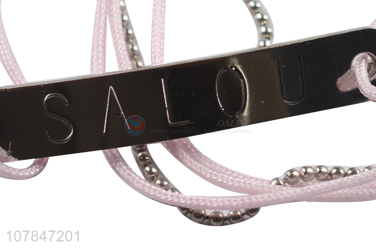 Factory price decorative pink women hand strip bracelet