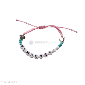 Good selling pink hand woven women jewelry bracelet