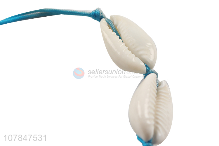 Top selling blue handmade hand strip shells bracelet