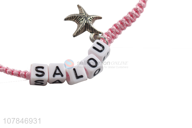 Low price decorative jewelry wmen bracelet with plastic star