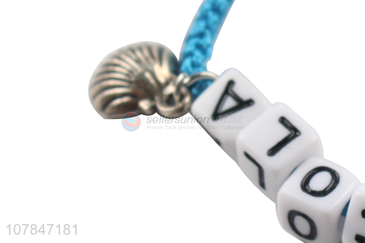 Wholesale from china blue handmade bracelet letter bracelet
