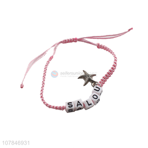 Low price decorative jewelry wmen bracelet with plastic star