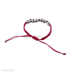Cheap price red hand woven letter bracelet with top quality