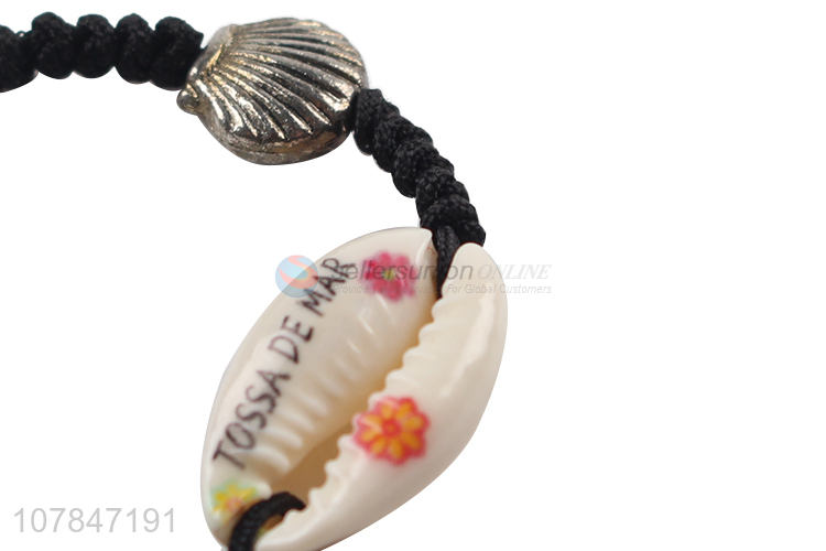 Popular products black hand strip bracelet with decorative shells