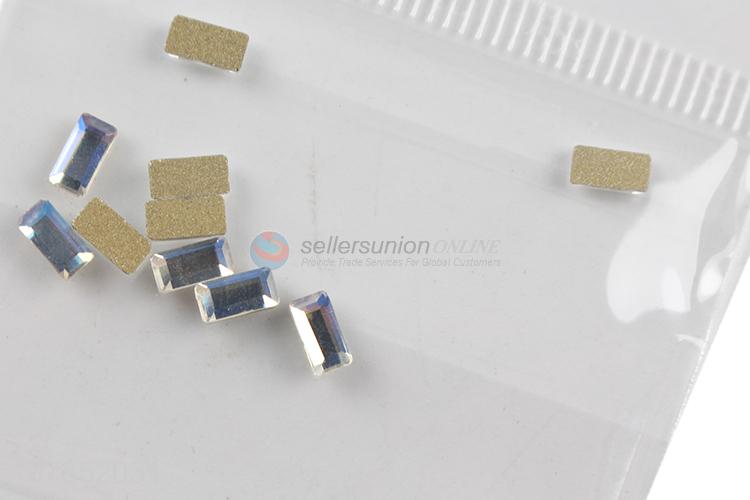 China manufacturer rectangular colored rhinestones 3d nail art jewelry