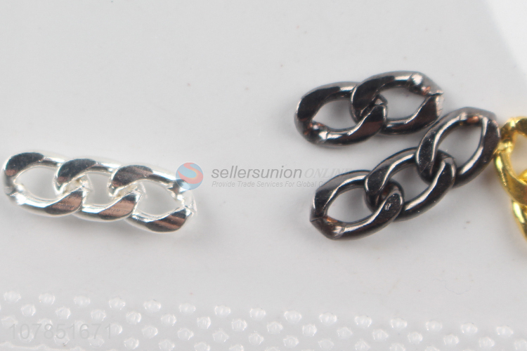High quality luxury metal nail chains 3D nail art decorations