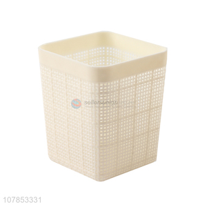 New design white square household plastic storage basket