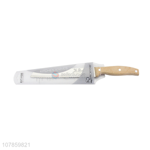 New arrival stainless steel bread knife with wooden handle household baking tools