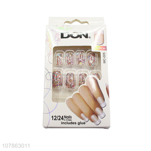 Cool Design Full Cover Artificial Nail Tips Fake Nail With Glue