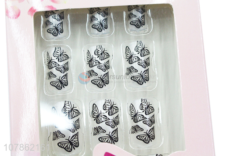 New Style Full Cover Pre-Glued Artificial Nails Set