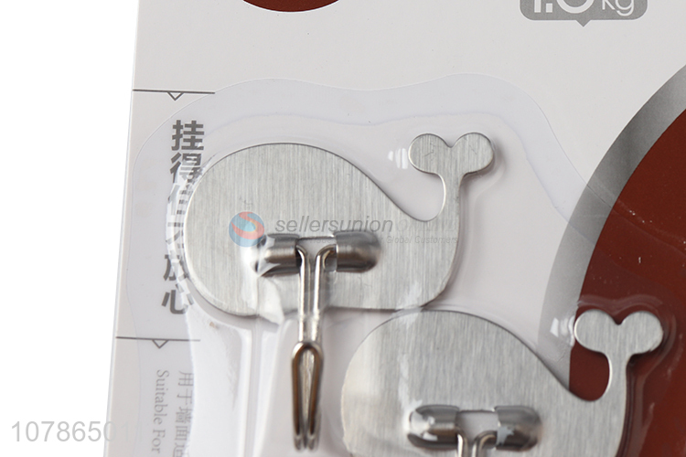 Promotional items whale shape stainless steel multi-function sticky hook