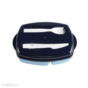 Wholesale eco-friendly plastic bento box lunch box with spoon and fork