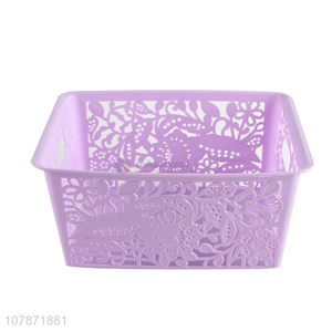 Hot sale fashion multi-function hollow out plastic storage box for toys