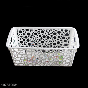 Wholesale creative hollowed out plastic storage basket storage bin
