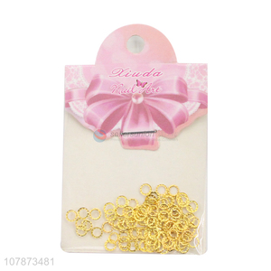 Yiwu wholesale golden ring diamond nail art accessories for girls