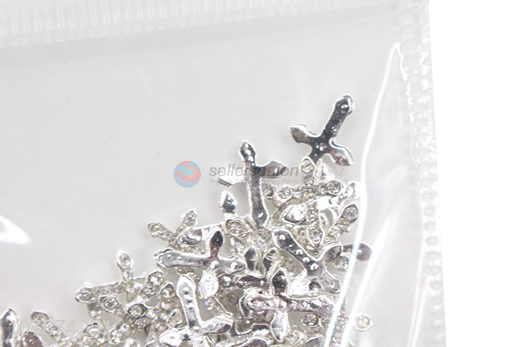 Yiwu Wholesale Silver Cross Nail Art Decoration DIY Accessories