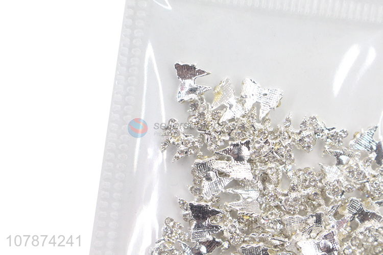 Good quality silver butterfly three-dimensional nail art decoration DIY accessories