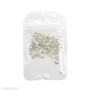 Yiwu direct sale silver bow girls DIY metal nail art accessories
