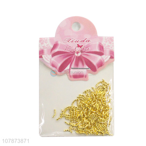 Factory direct sale golden nail art drill metal patch decoration