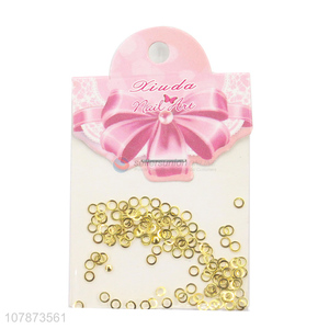 Low price golden mini ring nail decoration wholesale for girls
