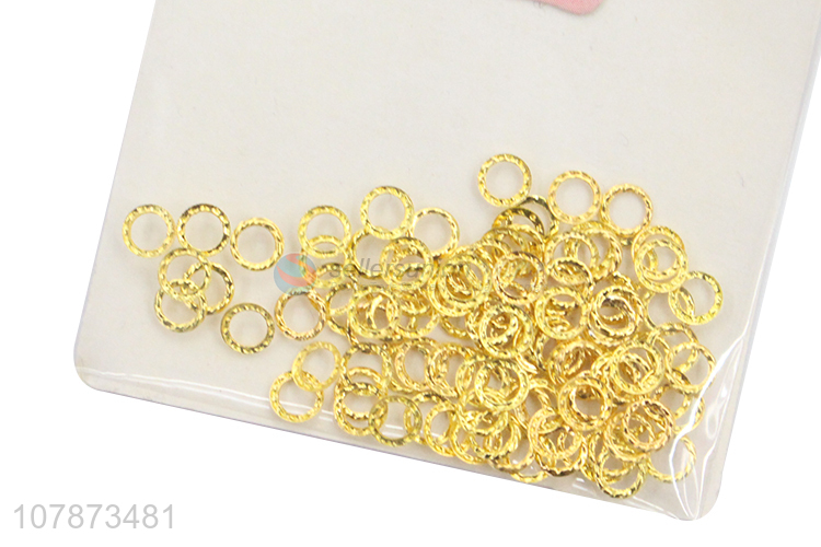 Yiwu wholesale golden ring diamond nail art accessories for girls