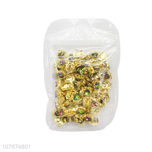 Good quality golden metal DIY nail art stickers accessories