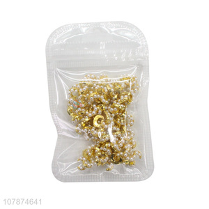 Hot Selling Golden Letter C Nail Sticker Rhinestone Nail Art Accessories