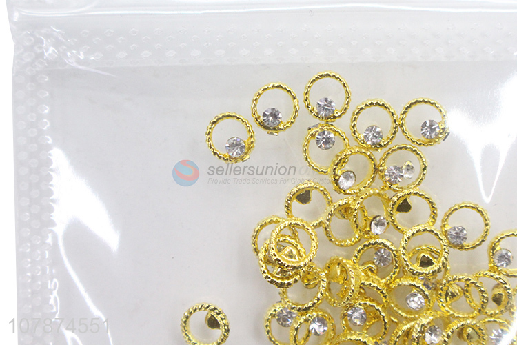 High quality golden nail art metal decoration wholesale for girls